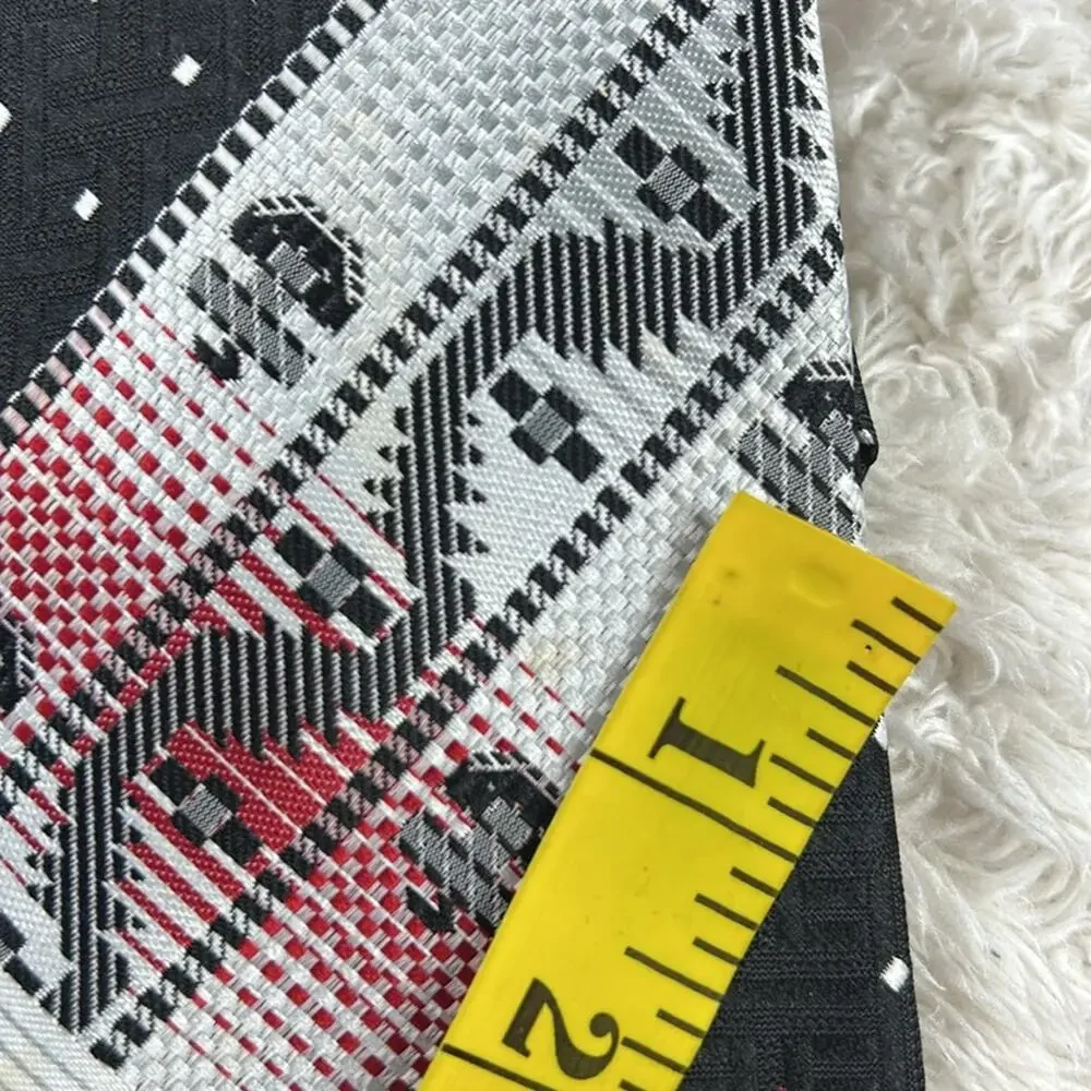Vintage lot of‎ 2 Harleys Shorewood fly fishing necktie geometric red black tie